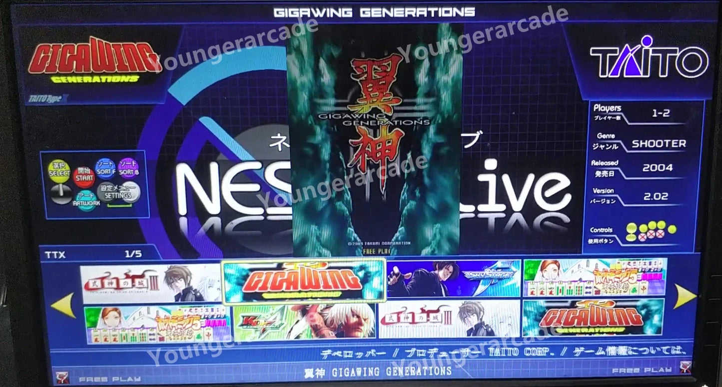 USED Taito Type X2 with 56in1 SSD Multi Games Nesica Tested Working