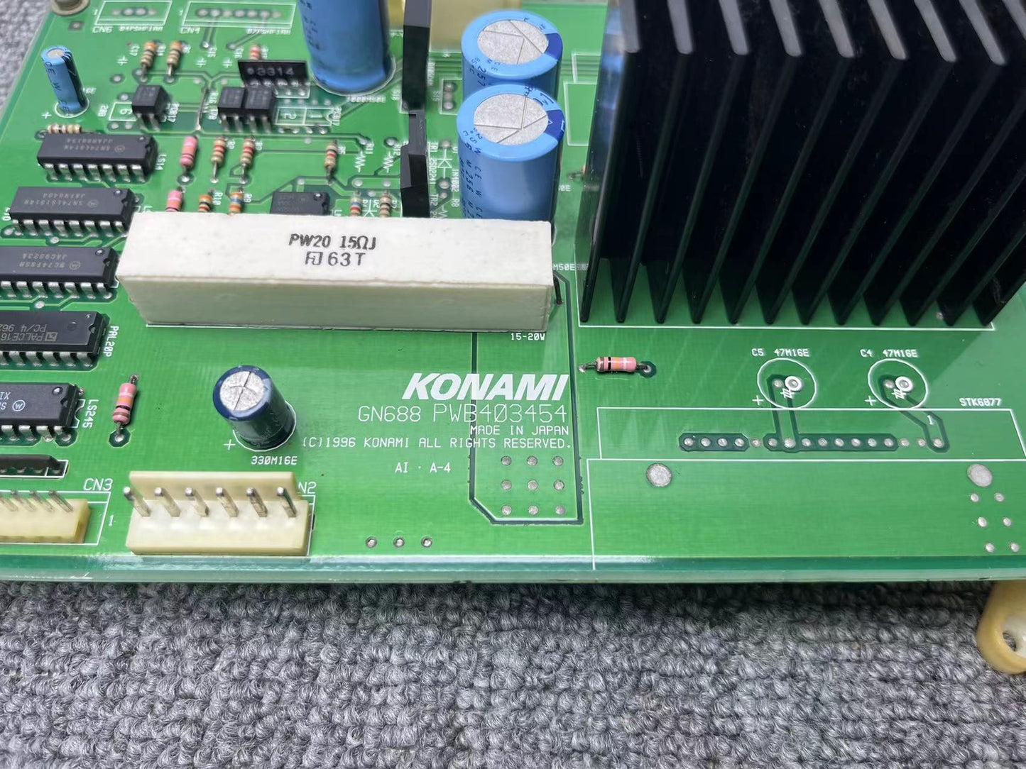 Used Konami GN688 AMP Arcade Game PCB Board Tested Working