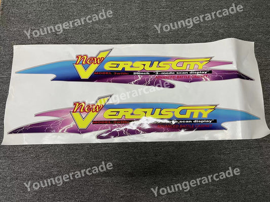 REPRO Sega New Versus City Cabinet Stickers Side Artset Arcade Game Machine Part