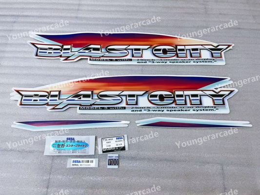 REPRO Sega Blast City Cabinet Stickers Side Artset Arcade Game Machine Part